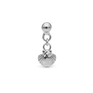 Christina Dangling Clam shell Enkelt Ørestik / Single Stud - Blankpoleret Sterling Sølv 676-S10