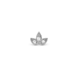 Christina Flower Enkelt Ørestik / Single Stud - Sterling Sølv m. 3 Hvide Cubic Zirkonia 676-S12