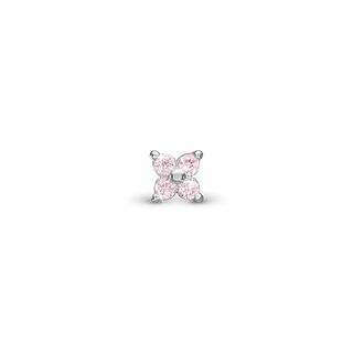 Christina Magic pink Enkelt Ørestik / Single Stud - Sterling Sølv m. 4 Pinke Cubic Zirkonia 676-S21