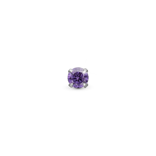 Christina Purple Dance Enkelt Ørestik / Single Stud - Blankpoleret Sterling Sølv m. 1 Cubic Zirkonia 676-S22