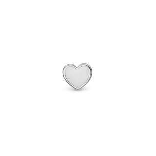 Christina White Heart Enkelt Ørestik / Single Stud - Sterling Sølv 676-S34