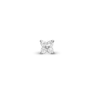 Christina Magic white Enkelt Ørestik / Single Stud - Sterling Sølv m. 4 Hvide Cubic Zirkonia 676-S36
