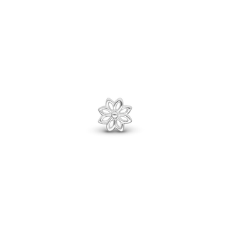 Christina Simple Flower Enkelt Ørestik / Single Stud - Blankpoleret Sterling Sølv 676-S25