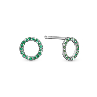 Christina Green Circles Ørestikker - Sterling Sølv m. 36 Grønne Cubic Zirkonia 671-S118green