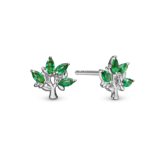 Christina Green Family Tree Ørestikker - Sterling Sølv m. 8 Grønne Cubic Zirkonia 671-S120