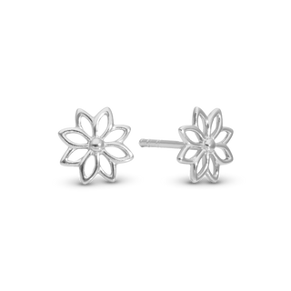 Christina Simple Flower Ørestikker - Blankpoleret sølv 671-S141