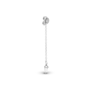 Christina Stud Add-On / 1 stk. Ørestik - Blankpoleret Sterling Sølv m. 2 Hvide Cubic Zirkonia 671-S150