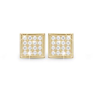 Christina Square Balance Clips Øreclips - Blankpoleret Forgyldt Sterling Sølv m. 32 Topas 674-G03