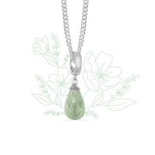 Christina Halskæde m grøn Amethyst drop sølv Spring22-Green-S