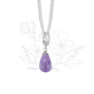 Christina Halskæde m Lilla Amethyst drop sølv Spring22-Purple-S
