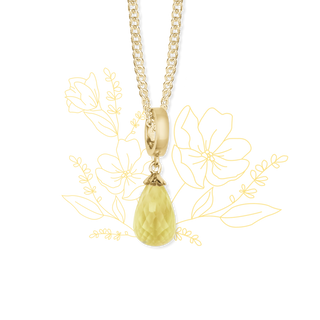 Christina Halskæde m gul citrine drop forgyldt Spring22-Citrine-G