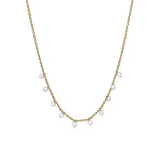 Christina Dangling Pearls Halskæde - Forgyldt Sterling Sølv m. 10 Hvide Ferskvandsperler 680-G126