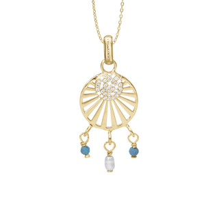 Christina Ocean sunset Vedhæng - Blankpoleret Forgyldt Sterling Sølv m. 37 Hvide Cubic Zirkonia 680-G141