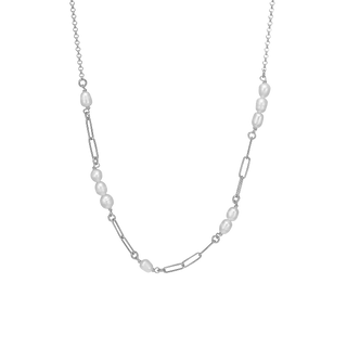 Christina Links and Pearls Halskæde - Sterling Sølv m. 10 Hvide Ferskvandsperler 680-S127