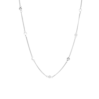 Christina Day & Night Halskæde - Blankpoleret Sterling Sølv m. 2 Hvide Ferskvandsperler 680-S137