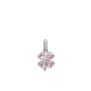 Christina Pink Heart Clover Vedhæng - Blankpoleret Sterling Sølv m. 5 Pinke Cubic Zirkonia 680-S143