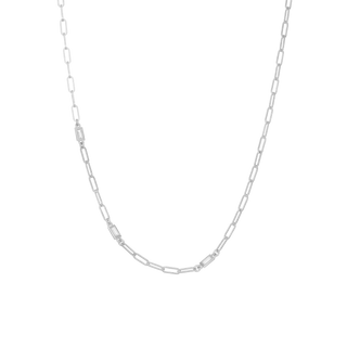 Christina Shiny Links Halskæde - Blankpoleret Sterling Sølv m. 3 Hvide Cubic Zirkonia 680-S152