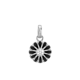 Christina 16 mm Sort Marguerit Vedhæng - Sterling Sølv m. 7 Hvide 680-S30black