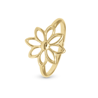 Christina Simple Flower Ring - Blankpoleret Forgyldt Sterling Sølv 1.20.B