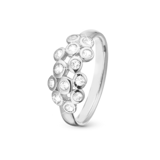 Christina Champagne Love Ring - Blankpoleret Sterling Sølv m. 13 Hvide Topas 3.13.A