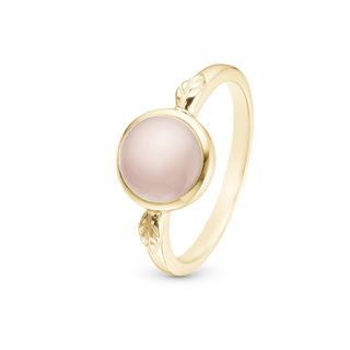 Christina Pink Chalcedony Ring - Blankpoleret Forgyldt Sterling Sølv m. 1 Kalcedon 3.25.B