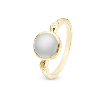 Christina Moonstone Ring - Blankpoleret Forgyldt Sterling Sølv m. 1 Månesten 3.27.B
