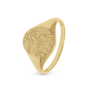 Christina Fingerprint Ring - Blankpoleret Forgyldt Sterling Sølv 4.14.B