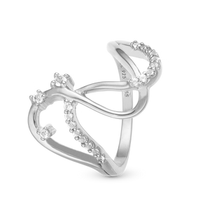 Christina Energy Love Ring - Blankpoleret Sterling Sølv m. 20 Hvide Topas 5.1.A