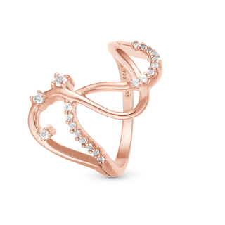 Christina Energy Love Ring - Blankpoleret Rosaforgyldt m. 20 Hvide Topas 5.1.C