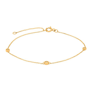 14 kt. guldarmbånd m/ 3 x dia. 0,01 ct. W/SI