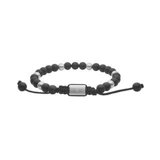 SON armbånd mat sort agate og stål