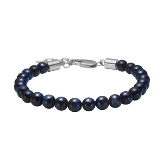 SON armbånd blå tigerøje 6mm, 19cm - 23cm
