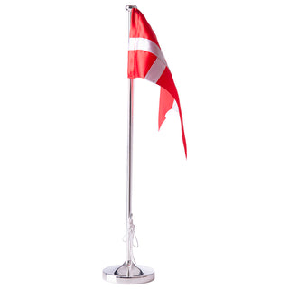 Forkromet flagstang m. blank fod, 38,5 cm