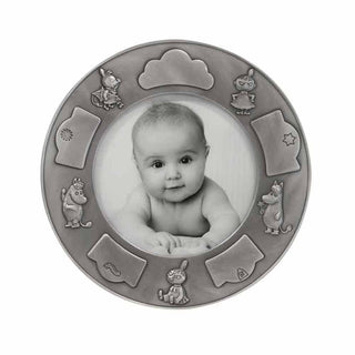 Fortinnet fotoramme (rund) m. Mumi & Lille My