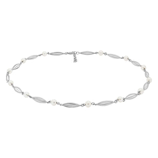 SIERSBØL Rhod. sølv bur&perle (FWP)collier 41+3cm