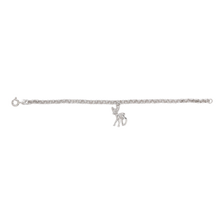Rhod. sølv armbånd bambi 15mm 15cm