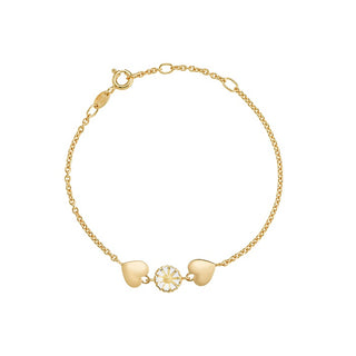 Lund Copenhagen Marguerit hjerte armbånd forgyldt 90103019-M