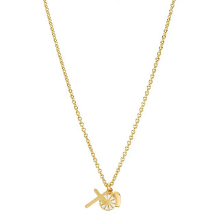 Lund Copenhagen - Marguerit collier med tro, håb og kærlighed, i forgyldt 9025053-M