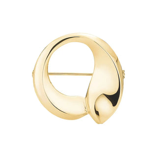 Lund Copenhagen broche med 2 blade i forgyldt sølv – 26 mm
