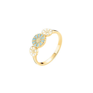 Lund Copenhagen ring med lyseblå emalje i forgyldt sølv 9075097-LB