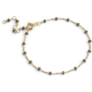 Enamel armbånd Lola Khaki forgyldt messing B66GB