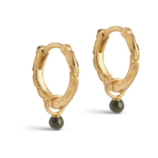 Enamel hoops Belle Khaki forgyldt messing E245GB