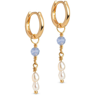 Enamel Liva blue quartz øreringe E438G