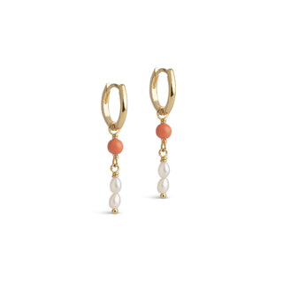 Enamel hoops  Liva E438G Light Coral