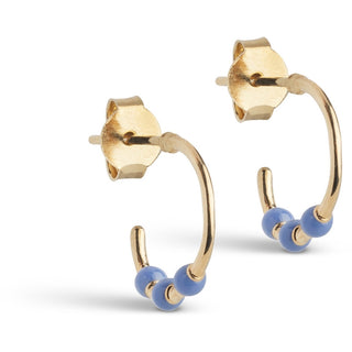 Enamel hoops Lola Small Cornflower forgyldt messing E495GB