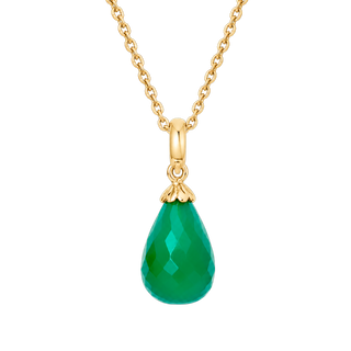 Christina Green Onyx drop Hænger Charm 6 mm Til Armbånd - Forgyldt Sterling Sølv 610-G01Green