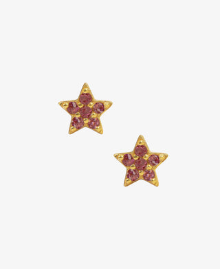 Hultquist Ruby star øreringe i forgyldt sølv – S05048 G-P