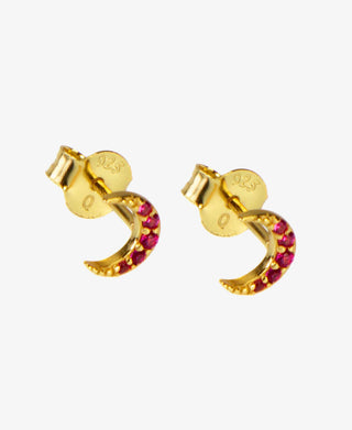 Hultquist Ruby moon øreringe i forgyldt sølv – S05049 G-P