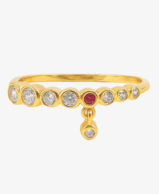 Hultquist Ruby ring i forgyldt sølv – S08016 G