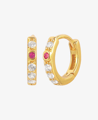 Hultquist Ruby øreringe i forgyldt sølv – S08019 G-P